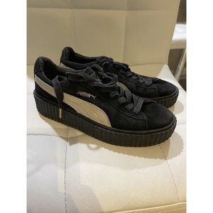 Puma Fenty By Rihanna Creeper Velvet Shoes Black Platform Sneakers Size 7.5/38